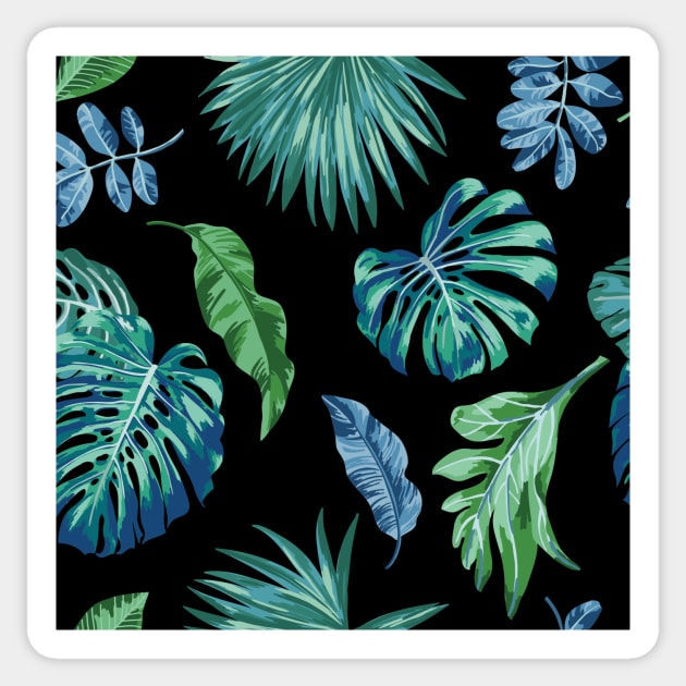 Blue and green Leaves Sticker by JB's Design Store